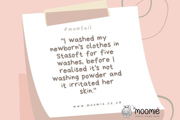 "I washed my newborn's clothes in Stasoft".